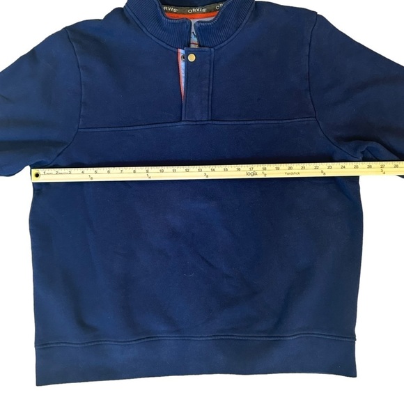 Orvis Men’s Big and Tall Fall Navy Blue Quarter Zip Sweater XXL 💙 - Picture 3 of 8